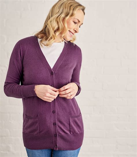 Aubergine Womens Silk And Cotton Long Cardigan Woolovers Us