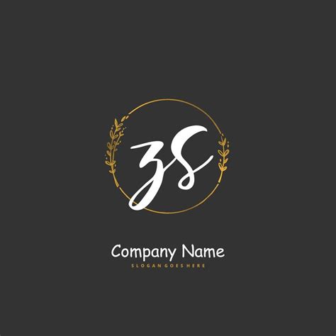 Zs Initial Handwriting And Signature Logo Design With Circle Beautiful