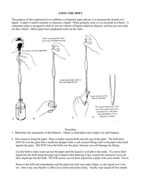 Lab 1 Using the Pipet