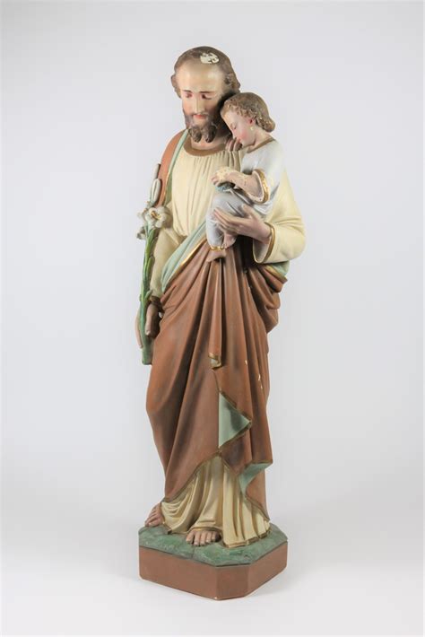 Statue Religieuse Saint Joseph Et Lenfant Jésus Répertoire Du