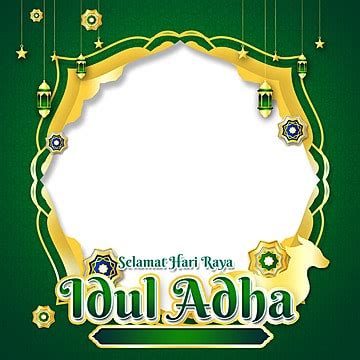 Happy Eid Al Adha Year H With Twibbon Border And Golden Goat