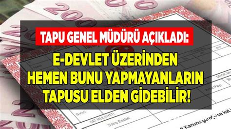 Tapu sahipleri Çok ACİL e Devlet ten bunu yapmanız istendi yapmayanın