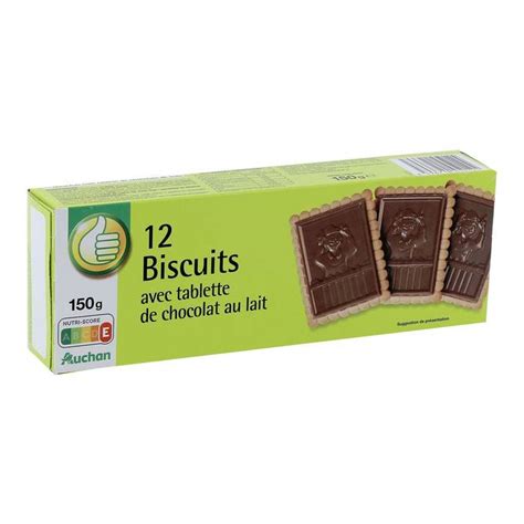 Auchan Biscuit Au Chocolat Au Lait 150g