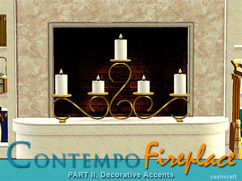 The Sims Resource Contempo Fireplace Candle Holder Long