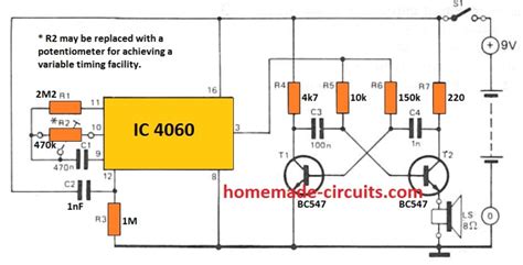 Simple Timer Circuit Using IC 4060 Homemade Circuit Projects