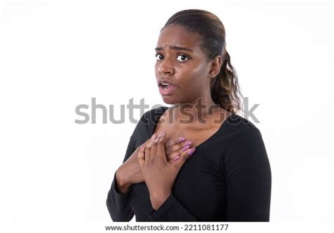 side view portrait shocked african american stock photo