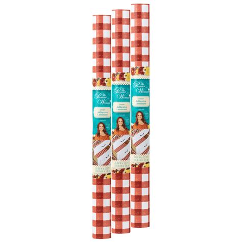 The Pioneer Woman Adhesive Laminate Shelf Liner Red Gingham 20 In X 12 Ft Roll 3 Count