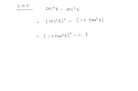 Solved Verify That The Following Equations Are Identities Sec X Tan