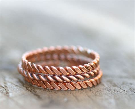 Twisted copper stacking rings E0266