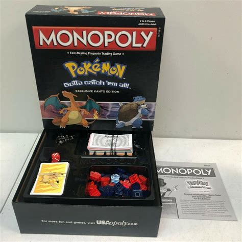 Monopoly Pokemon Exclusive Kanto Edition Board Game Complete In Box