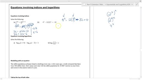 Equations Involving Indices Youtube