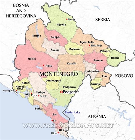 Political Map Of Montenegro Montenegro Map Political Map Montenegro Images