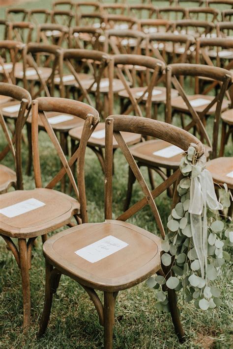 Natural Ethereal Wedding Inspiration Rustic Cross Back Chairs For