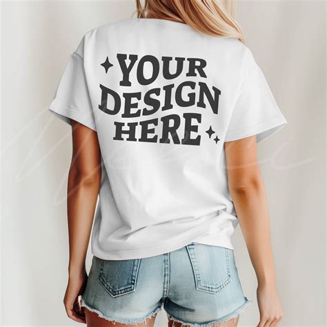 White T-shirt Mockup, Front and Back, Bella Canvas 3001 White, Dual ...