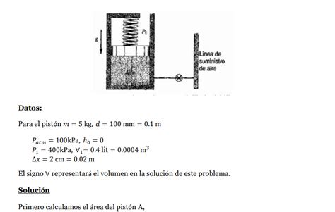 Un Pist N De Kg En Un Cilindro Con Di Metro De Mm Se Carga Con Un