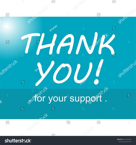 Sentence Thank You Your Support Shining Stock Vector Royalty Free