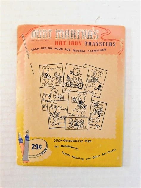 Vintage Aunt Marthas Hot Iron Transfers Needlework Painting Uncut You