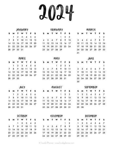 Free Printable Calendar 2024 1 Page Erinn Jacklyn