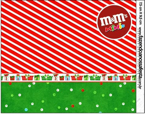 Mini MM Fundo Natal Vermelho E Verde Fazendo A Nossa Festa