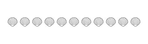 Seashells Scallop Border Divider Outline Sea And Ocean Design Template