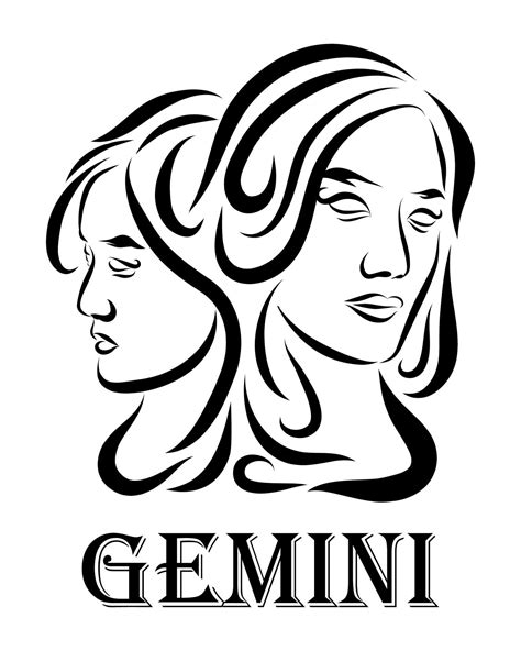 Gemini Zodiac Line Art Vector Eps 10 2174329 Vector Art At Vecteezy