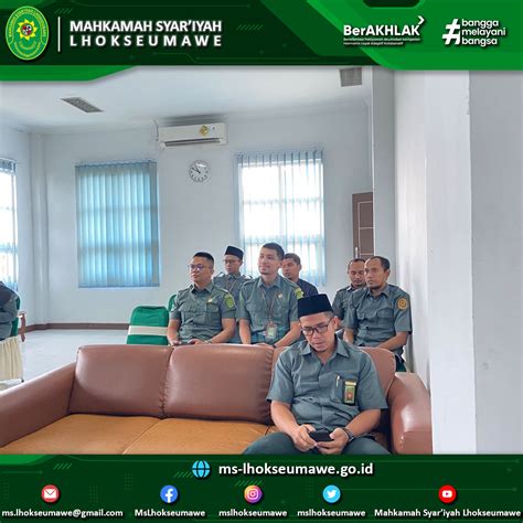 Ms Lhokseumawe Gelar Rapat Monitoring Dan Evaluasi Sipp Triwulan Dan