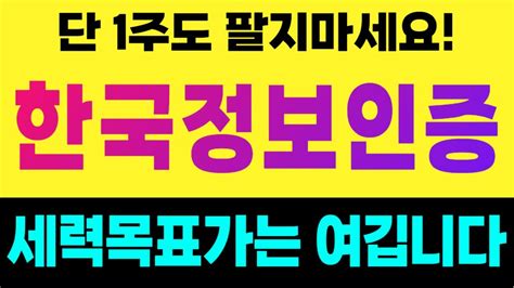 주식 한국정보인증 핵심대응전략 주가 모멘텀 분석 이 영상하나로 끝 목표가는 결국 여깁니다 Youtube