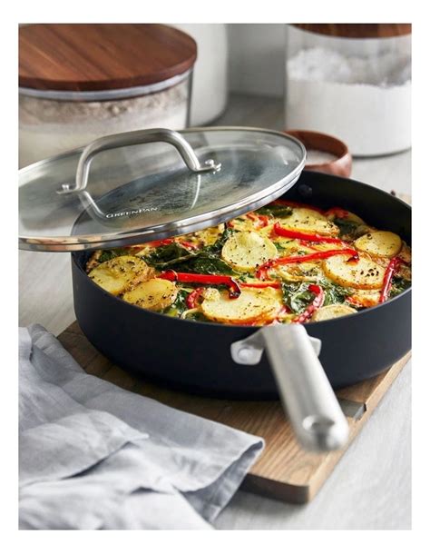 Greenpan Omega Skillet With Lid 28cm In Black Myer