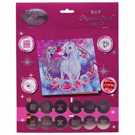 Craft Buddy Unicorn Garland Crystal Art Card Kit Craft Hobbies From