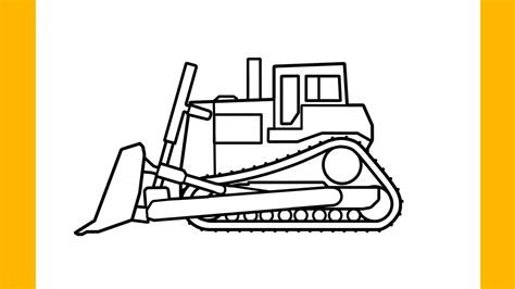 How To Draw Bulldozer Step By Step Drawing Caterpillar D9 Dozer Easy Youtube