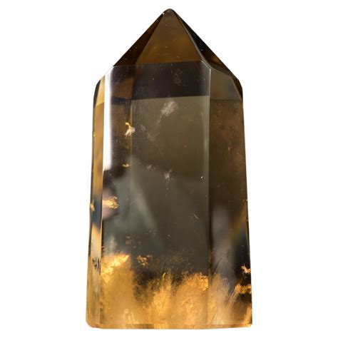 Epic Natural Citrine Crystal Obelisk With Water Clear Deep Golden