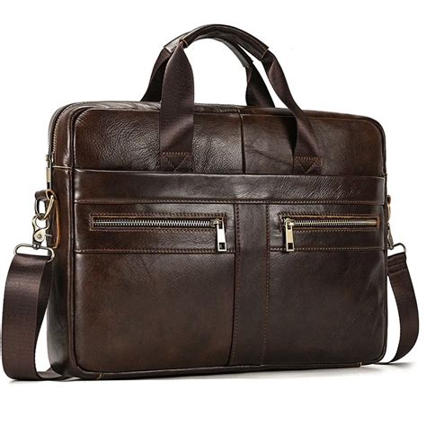 Maleta de couro genuíno masculino masculino homem bolsa para portátil