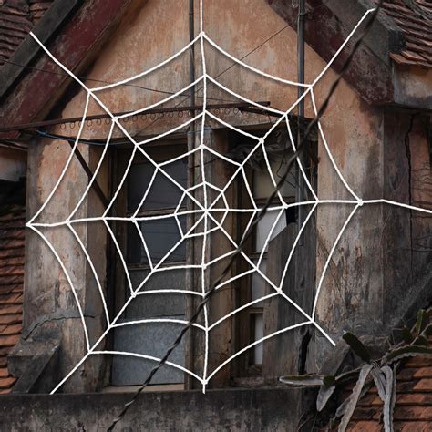 Katchon Halloween Spider Web Outdoor Large 8 Feet Spider Web Rope