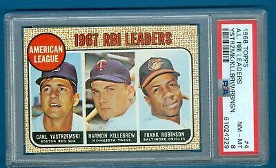 Topps Al Rbi Leaders Yastrzemski Killebrew Robinson Psa Nm Mt