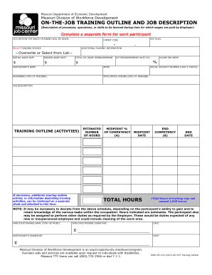 Fillable Online Jobs Mo Missouri Division Of Workforce Development Fax