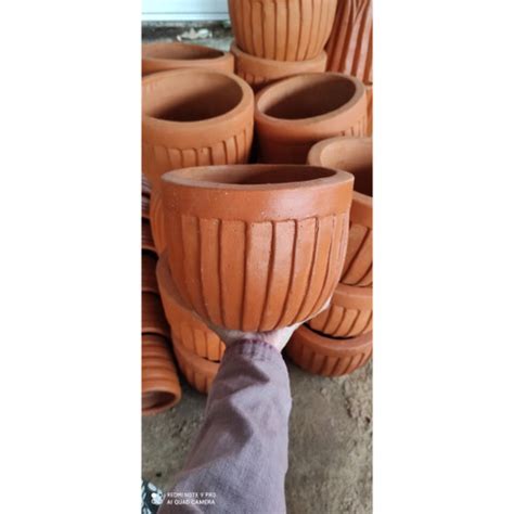 Jual Pot Tanah Liat 20cm Gerabah Terracotta Asli Cantik Kota