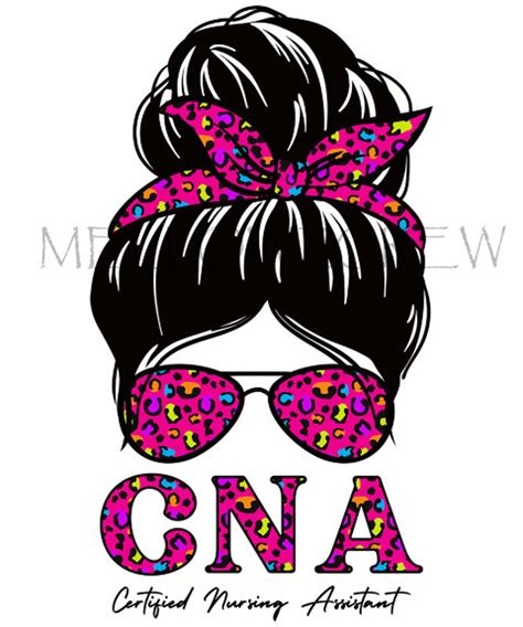 Certified Nursing Assistant Cna Life Messy Bun Head Png Etsy