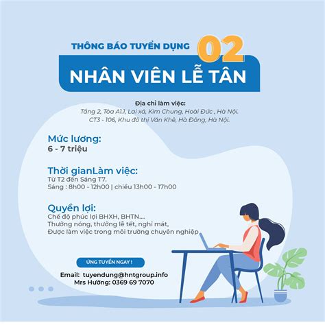 HNT Group tuyển dụng vị trí Nhân viên Hành Chính Lễ Tân