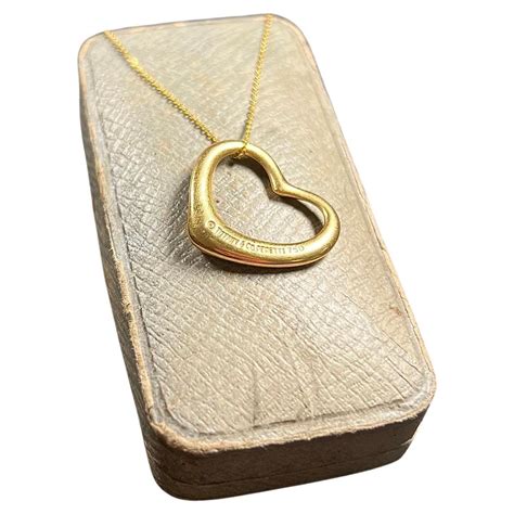 Vintage Ct Gold Elsa Peretti Tiffany Open Heart Pendant For Sale At