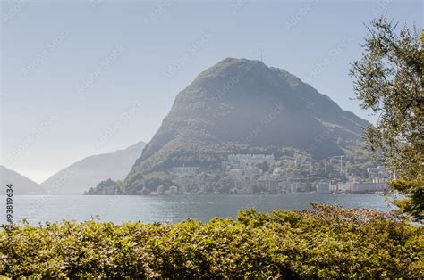 Zdj Cie Stock Lugano Stadt Luganersee Lago Di Lugano See Seeufer