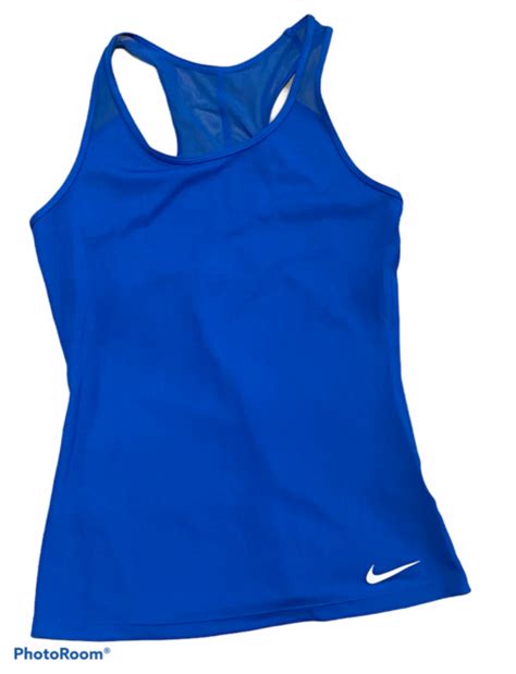 Nike Dri Fit Tank Top Size Xs Cami Womens Blue Sleeveless Workout Athletic Yoga Ebay