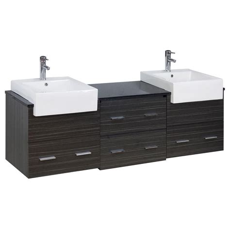 American Imaginations 72 Inch W 4 Drawer Wall Mounted Vanity In Grey