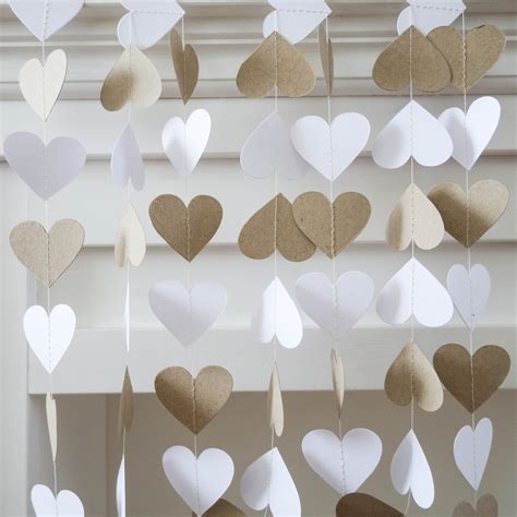 Heart paper garland Valentines day garland Valentines day | Etsy