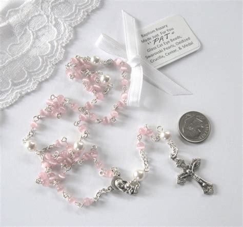 Baby Girl Catholic Baptism Rosary Hand Stamped Baptismal Etsy