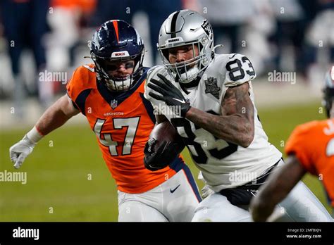 Las Vegas Raiders Tight End Darren Waller Runs Against The Denver