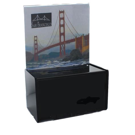 Black Jumbo Acrylic Ballot Box 11 X 8 X 8 With 11 X 8 5 Header Shoppopdisplays