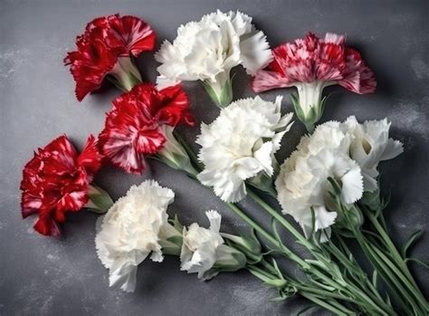 Hermosas Flores De Clavel Rojo Aisladas Sobre Fondo Blanco Foto Premium