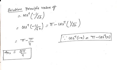 The Principle Value Of Cos 1 1 2 Is