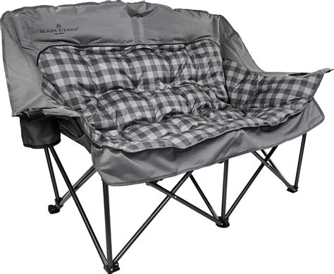 Amazon Black Sierra Equipment Plush Double Wide Folding Chair For