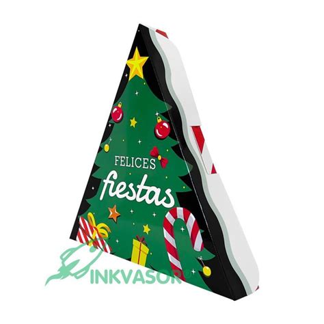 Caja Triangular Para Regalo Navideño 25 Pzs 325 Regalos